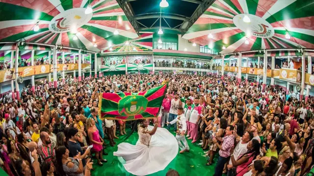 Fantasia verde e rosa da Mangueira